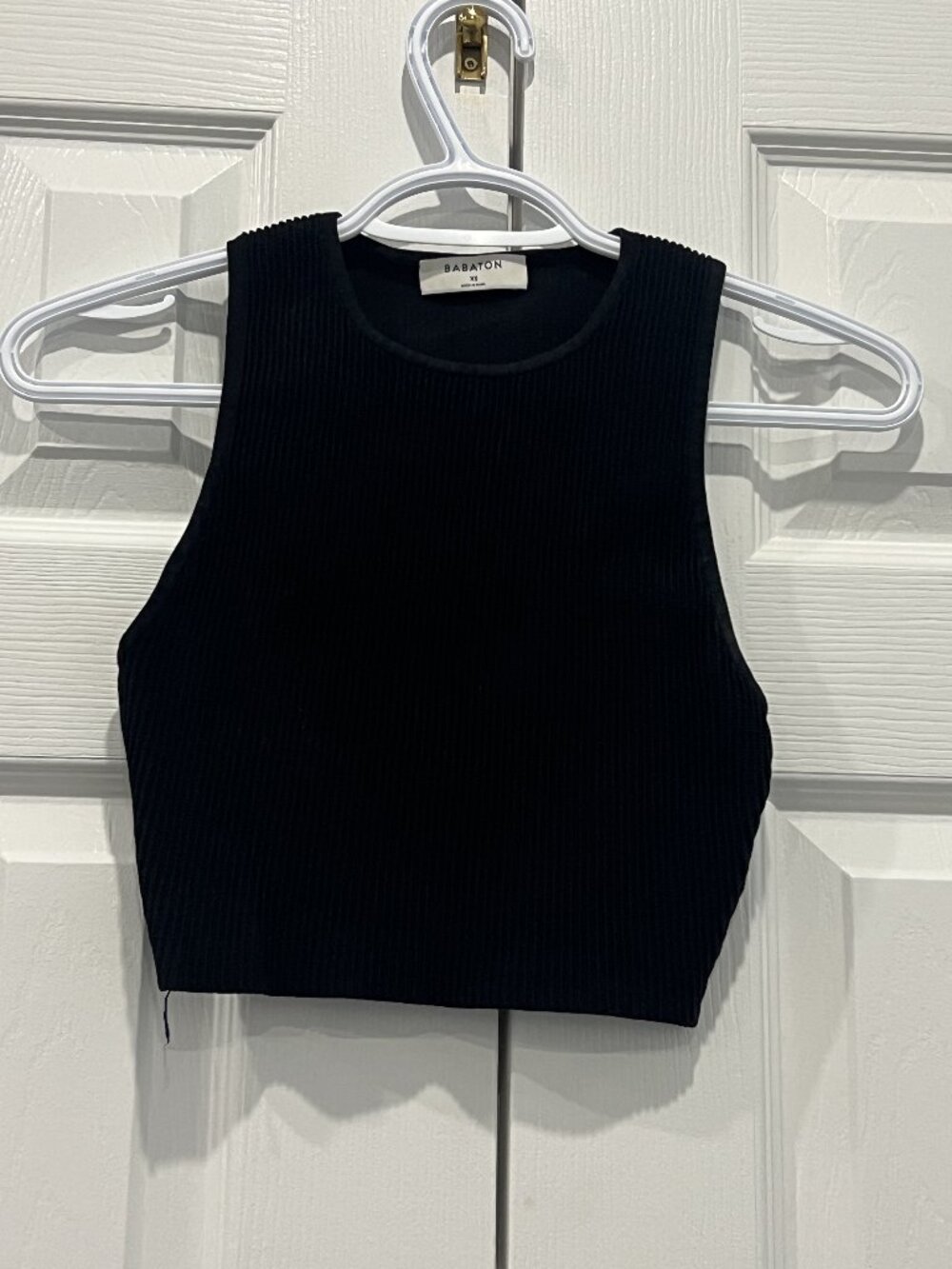 Babaton Black Ribbed Tank Top Size XS